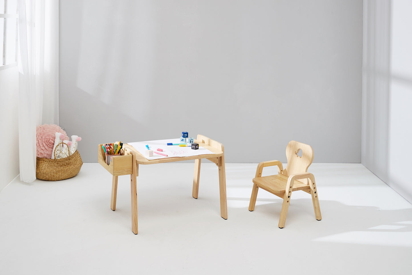 Primary Adjustable Wooden Table and Chair Set