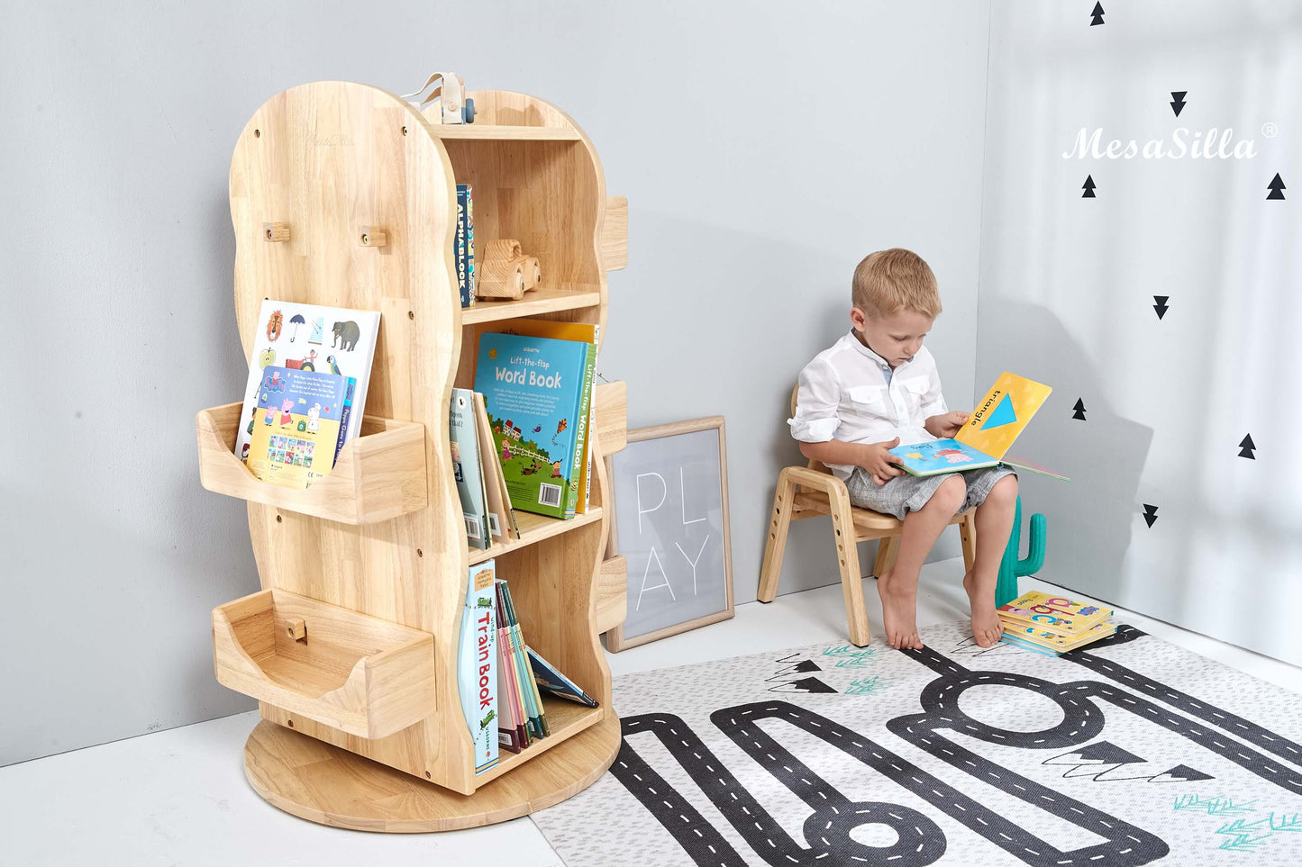 Revolving Wooden Bookcase
