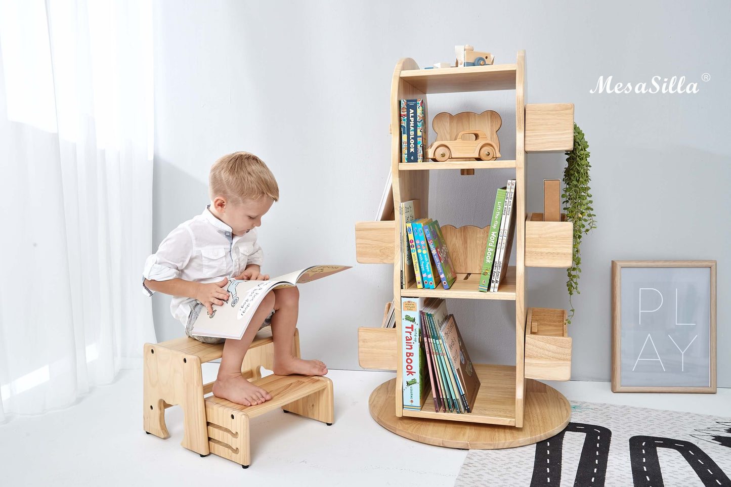 Revolving Wooden Bookcase