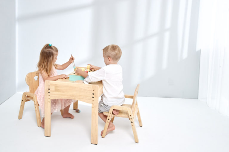 Primary Adjustable Wooden Table and Chair Set